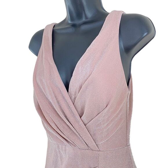 jo+el Metallic Pink High Slit Sleeveless Gown Sz M - Picture 4 of 12
